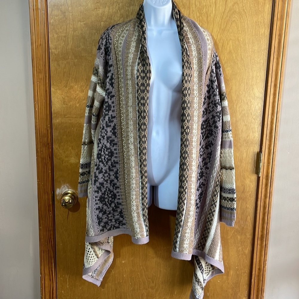 Military Hippie cascading cardigan. Size M. - Picture 2 of 6